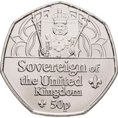купить Гернси 50 пенсов 2022 "Титулы Королевы - Королева Великобритании"
