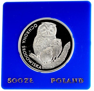 купить Польша 500 злотых 1986 "Охрана окружающей среды - совы"