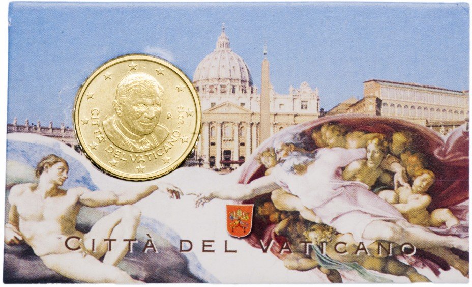 купить Ватикан 50 евро центов 2013 на карточке