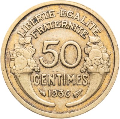 купить Франция 50 сантимов (centimes) 1936