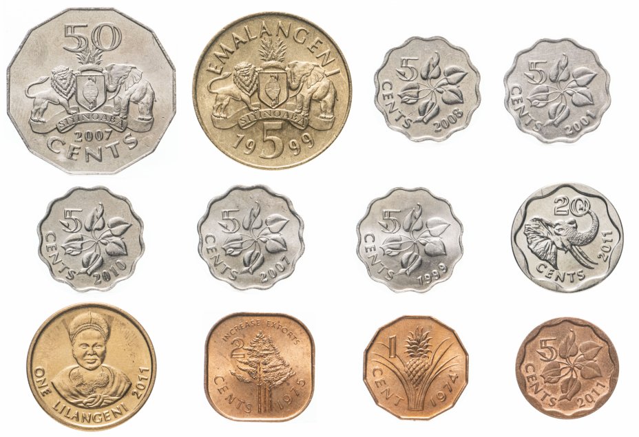 купить Свазиленд набор из 12 монет 1974-2011