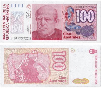 купить Аргентина 100 аустрал 1985-1990 (Pick 327) Подпись 2