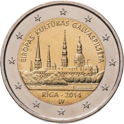 купить Латвия 2 евро 2014 "Рига - культурная столица Европы"