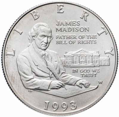 купить США 50 центов (1/2 доллара, half dollar) 1993 W "Билль о правах, Джеймс Мэдисон"