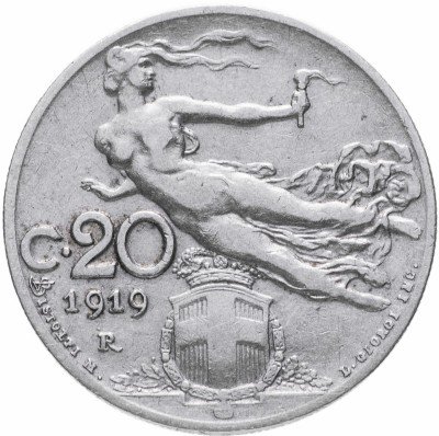 Купить Италия 20 чентезимо 1919