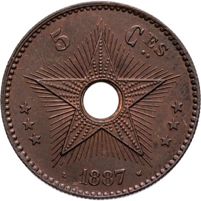 купить Конго 5 сантимов (centimes) 1887