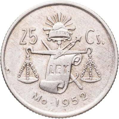 купить Мексика 25 сентаво (centavos) 1952