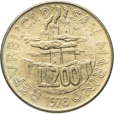 купить Сан-Марино 200 лир (lire) 1978 Работа