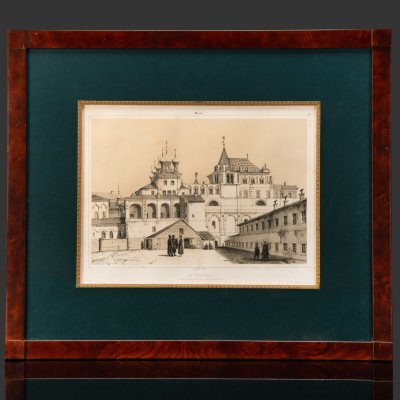 купить Литография "Терема, старый царский дворец в Кремле. Le Terema. Ancien palais des tzars". Автор Андре Дюран. Лист из издания "Живописное и археологическое путешествие по России совершенное в 1839 году под руководством Анатолия Демидова", бумага, печать, стекло, рама, Франция, 1840-1847 гг.