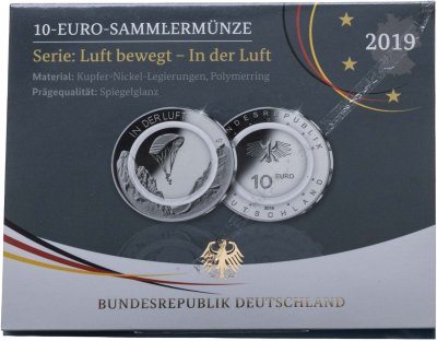 купить Германия 10 евро 2019 "В воздухе" proof в официальном буклете