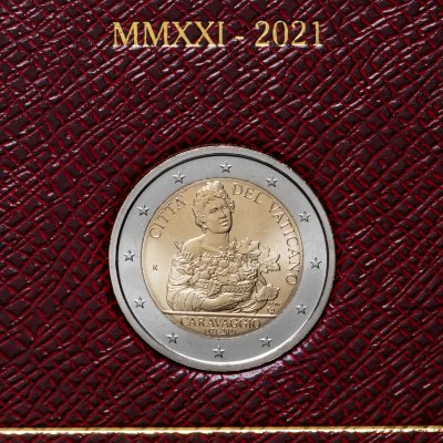 купить Ватикан 2 евро (euro) 2021 "450 лет со дня рождения Караваджо" в буклете