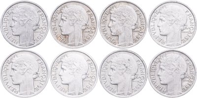 купить Франция, набор из 8 монет 50 сантимов 1941-1947