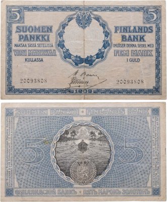 купить Финляндия 5 марок 1909