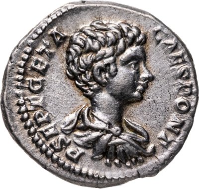 купить Римская империя, Гета, 197-209 годы, денарий Виктория со щитом