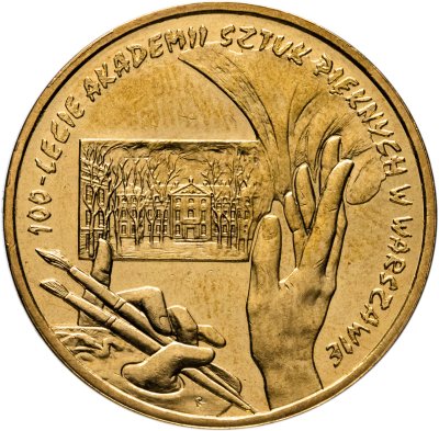 купить Польша 2 злотых 2004 "100 лет основанию Академии изобразительных искусств"