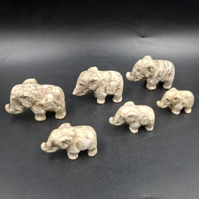 купить Набор из шести статуэток в виде слоников, мрамор, СССР, 1950-1970 гг.