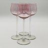 Купить Набор бокалов розового оттенка для крепких напитков на 4 персоны, цветное стекло, люстр, Калининский стекольный завод «Тверис», СССР, 1970-1990 гг.