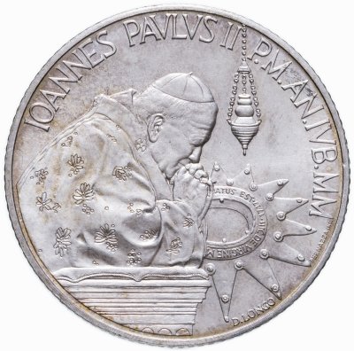 купить Ватикан 2000 лир "2000 лет со дня рождения Иисуса Христа"