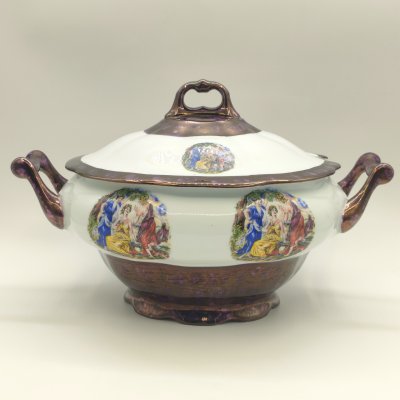 купить Супница с изображением античных сцен, фарфор, люстр, деколь, Западная Европа, 1980-2000 гг.