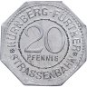 Купить Германия (Нюрнберг) нотгельд  20 пфеннигов 1921 "Белая башня" трамвайный жетон