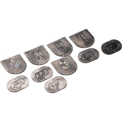 купить Комплект из 10-ти сувенирных памятных значков с видами спортивных состязаний игр VII летней Универсиады в Москве 15-25 августа 1973, СССР, 1970-е гг.