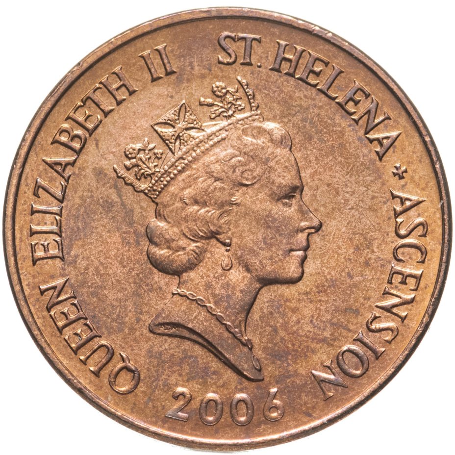 Монета острова Святой Елены и Вознесения 2 пенса (pence) 2006 ...