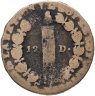 Купить Франция 12 денье 1792 Надпись "ROI DES FRANÇOIS"