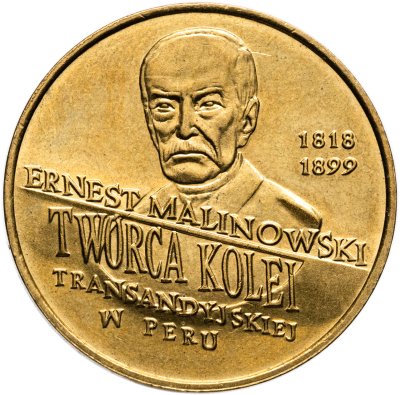 купить Польша 2 злотых 1999 «Польские путешественники - Эрнест Малиновский (1818-1899)»