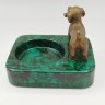 Купить Пепельница, украшенная миниатюрной скульптурой щенка с костью, фарфор, бронза, Китай, 1999-2015 гг.