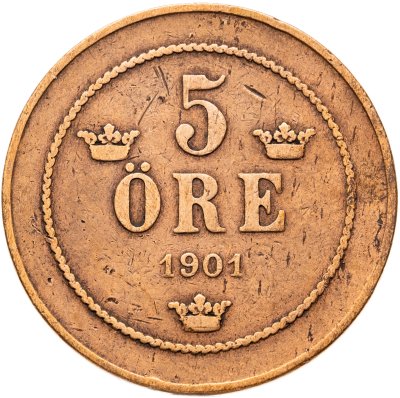 купить Швеция 5 эре (ore) 1901