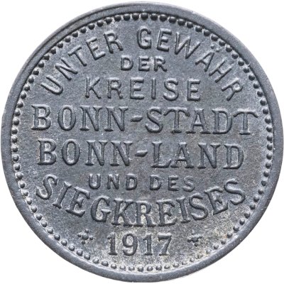 купить Германия (нотгельд) 5 пфеннигов 1917 "Районы Бонна и Зигкрайса"