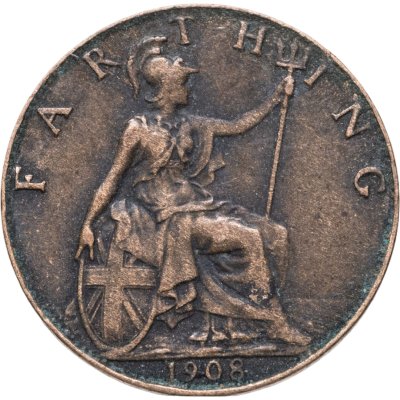 купить Великобритания 1 фартинг (farthing) 1908