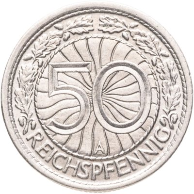 купить Германия 50 рейхспфеннигов (reichspfennig) 1937, знак монетного двора "A" — Берлин