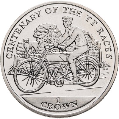 купить Остров Мэн 1 крона (crown) 2007 "100 лет Мотогонкам "Tourist Trophy" - старинный мотоцикл"