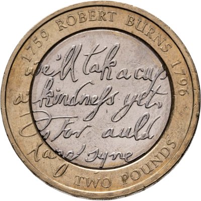 купить Великобритания 2 фунта (pounds) 2009 "250 лет со дня рождения Роберта Бёрнса"