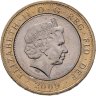 Купить Великобритания 2 фунта (pounds) 2009 "250 лет со дня рождения Роберта Бёрнса"