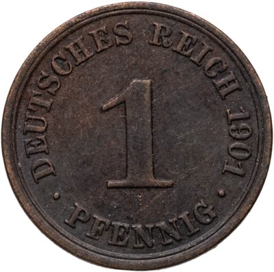 купить Германия 1 пфенниг 1901 знак монетного двора "A" - Берлин