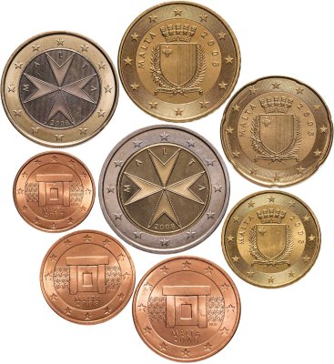 купить Мальта годовой набор монет евро 2008 (8 штук)