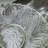 Купить Конфетница с резным геометрическим декором, стекло, пресс, Уршельский стеклозавод имени 10-й годовщины Октября, СССР, 1970-1990 гг.