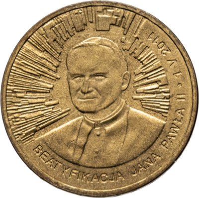 купить Польша 2 злотых 2011 "Беатификации Папы Римского Иоанна Павла II"