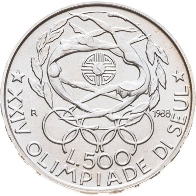 купить Италия 500 лир 1988 "XXIV летние Олимпийские Игры, Сеул 1988"