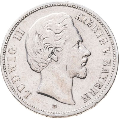 купить Германская Империя, Бавария 5 марок (mark) 1874 D