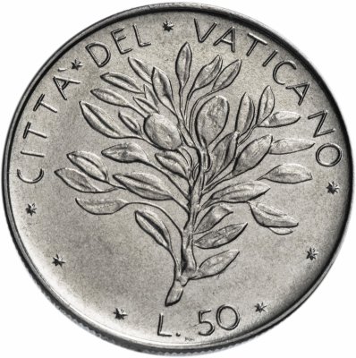 купить Ватикан 50 лир 1970