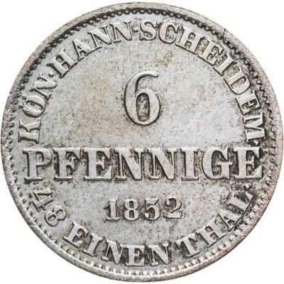 купить Ганновер 6 пфеннигов 1852