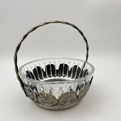 купить Конфетница с витой ручкой, стекло, металл, СССР, 1960-1990 гг.