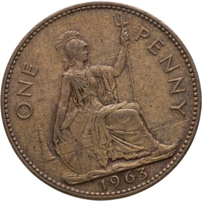 Купить Великобритания 1 пенни (penny) 1963