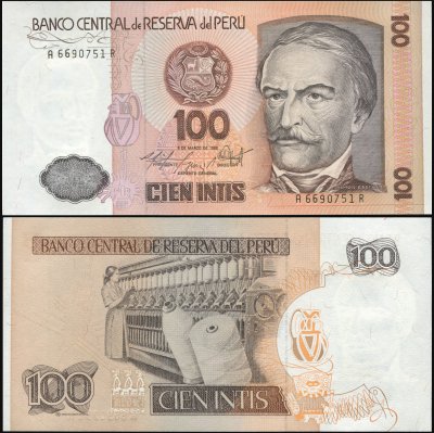 купить Перу 100 инти 06.03.1986 [Бумага Pick 132b]
