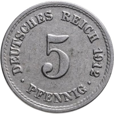 купить Германия 5 пфеннигов (pfennig) 1911, знак монетного двора: "A" - Берлин