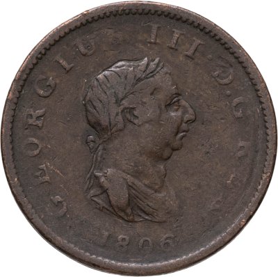 купить Великобритания 1/2 пенни (penny) 1806
