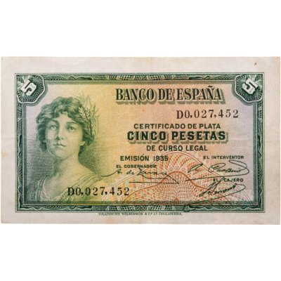 купить Испания 5 песет 1935 года (Pick 85a(2)